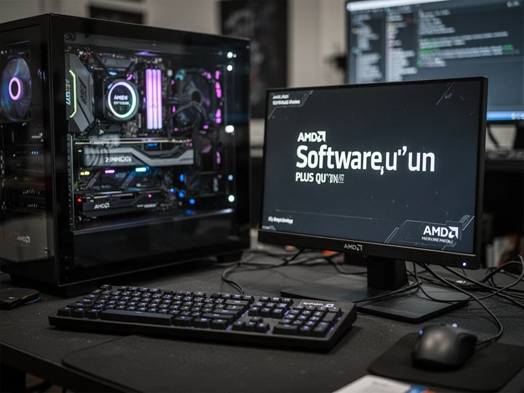 Interface du logiciel AMD Software Adrenalin affichée sur un écran de PC de bureau