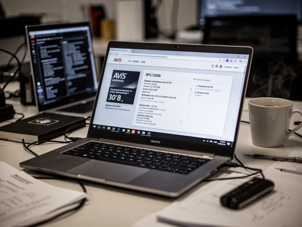 Un PC portable ouvert sur un bureau avec plusieurs onglets de comparatifs affichés à l'écran