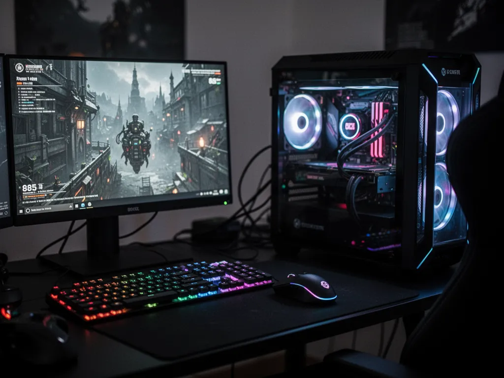 Carte mère ASUS B85-PRO GAMER en gros plan, slot PCIe x16 rouge et dissipateurs noirs