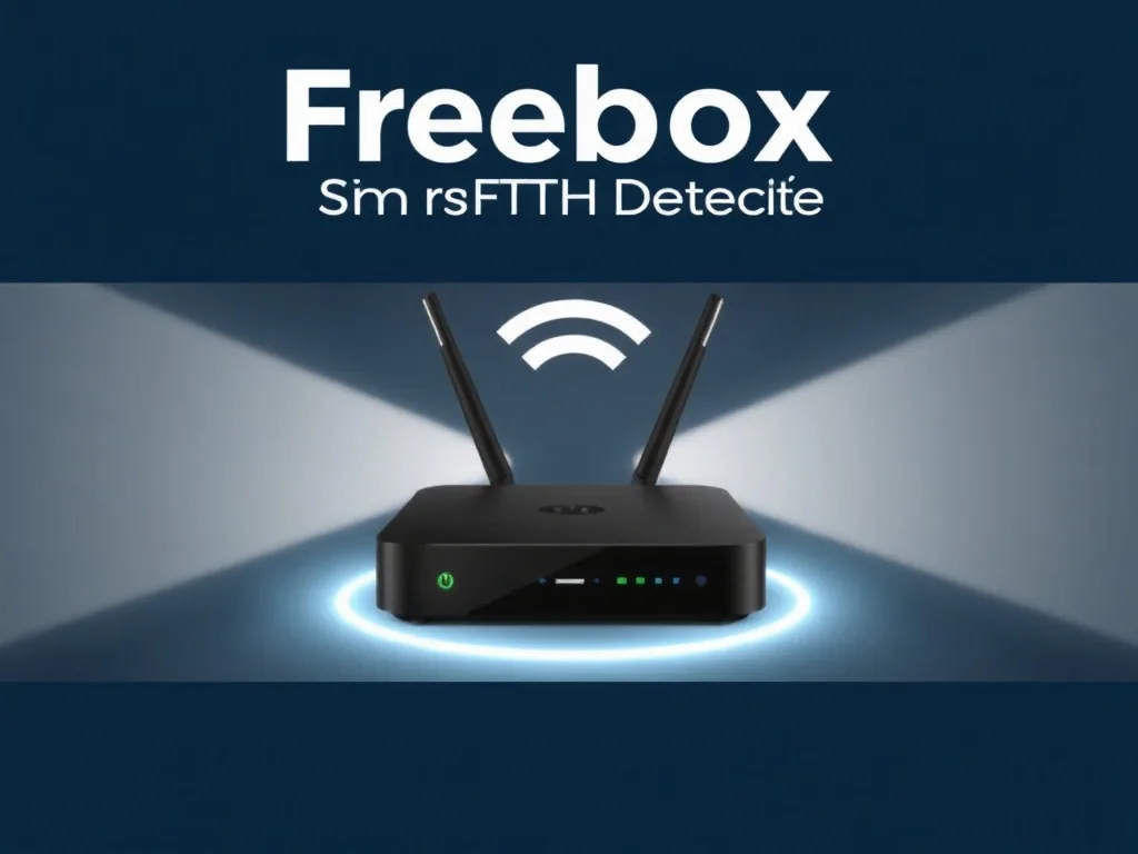 Écran de la Freebox affichant l’étape 3 « signal FTTH détecté » avec le voyant fibre clignotant