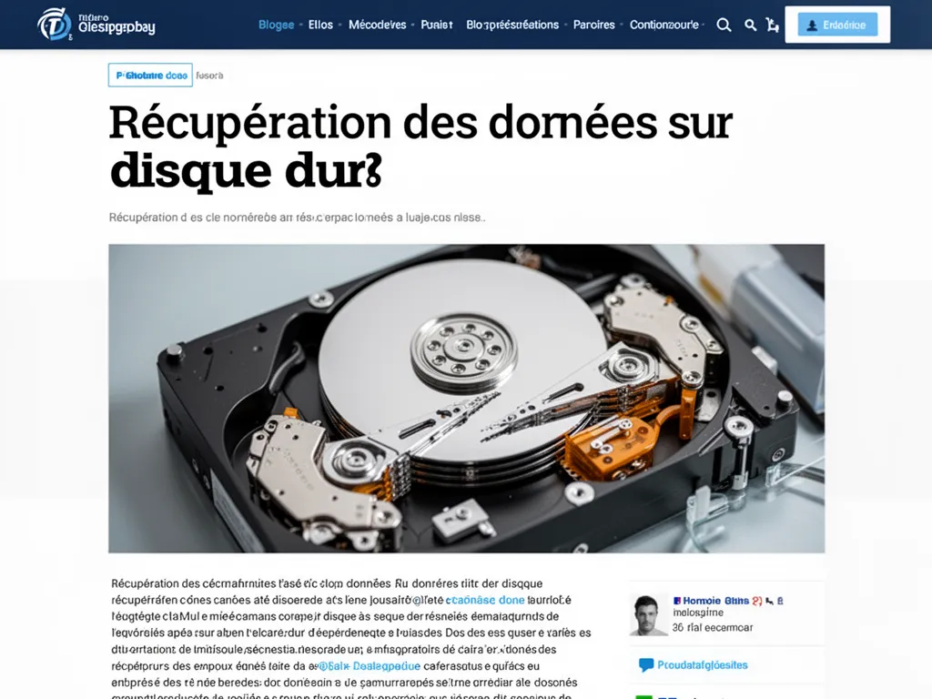 Disque dur ouvert posé sur une table à côté d'un tournevis et d'un câble USB